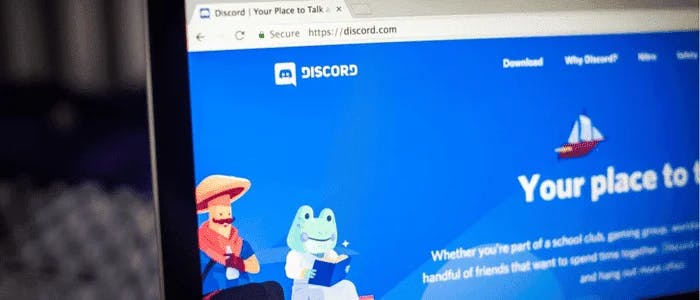 discord community homepage on web browser